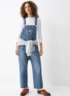 Vintage blue denim overalls