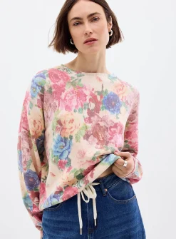 Vintage flowers plush sweater