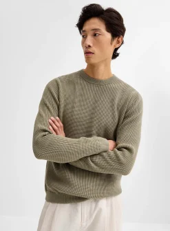 Waffle knit sweater