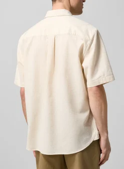 Waffled cotton-linen shirt