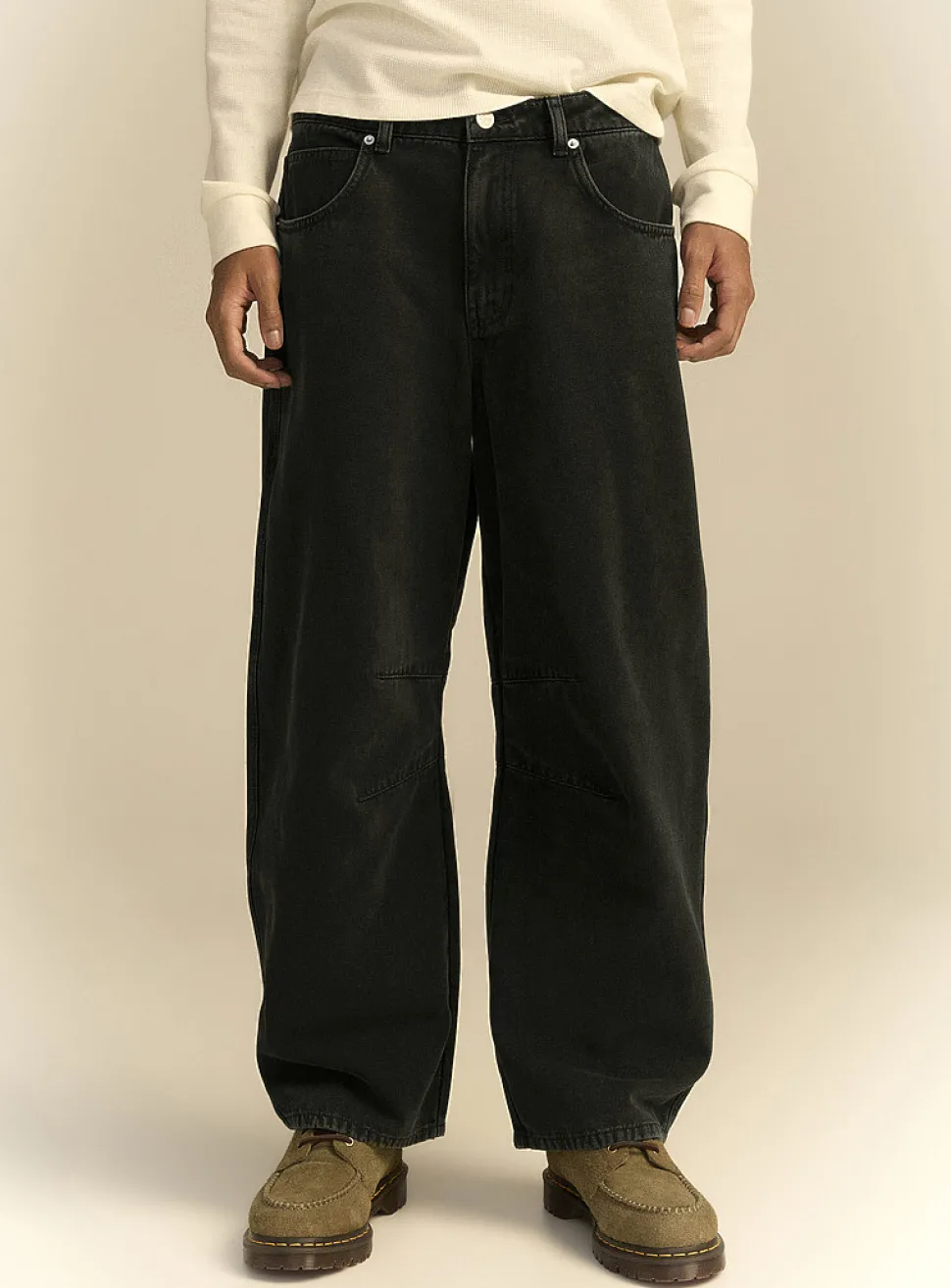 Washed heavy 5-pocket pant