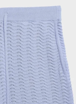 Wavy openwork knit short