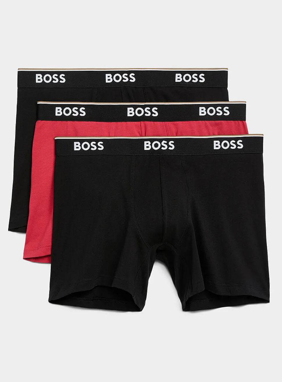 5" white-logo solid boxer briefs