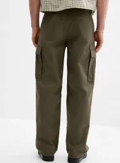 Wide-leg cargo chinos