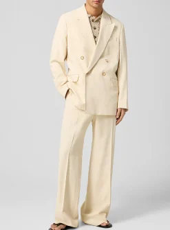 Wide-leg textured pant