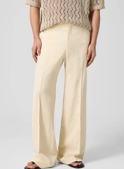 Wide-leg textured pant
