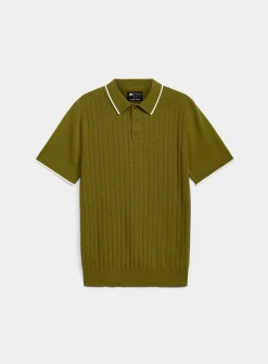 Wide-rib knit polo