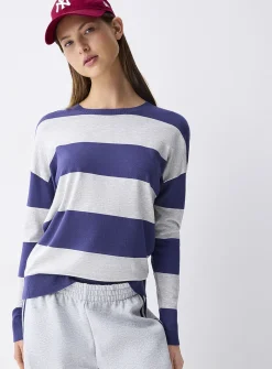 Wide-stripe sweater