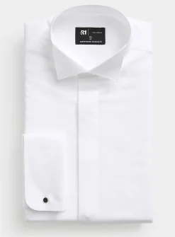 Wing collar tuxedo shirt