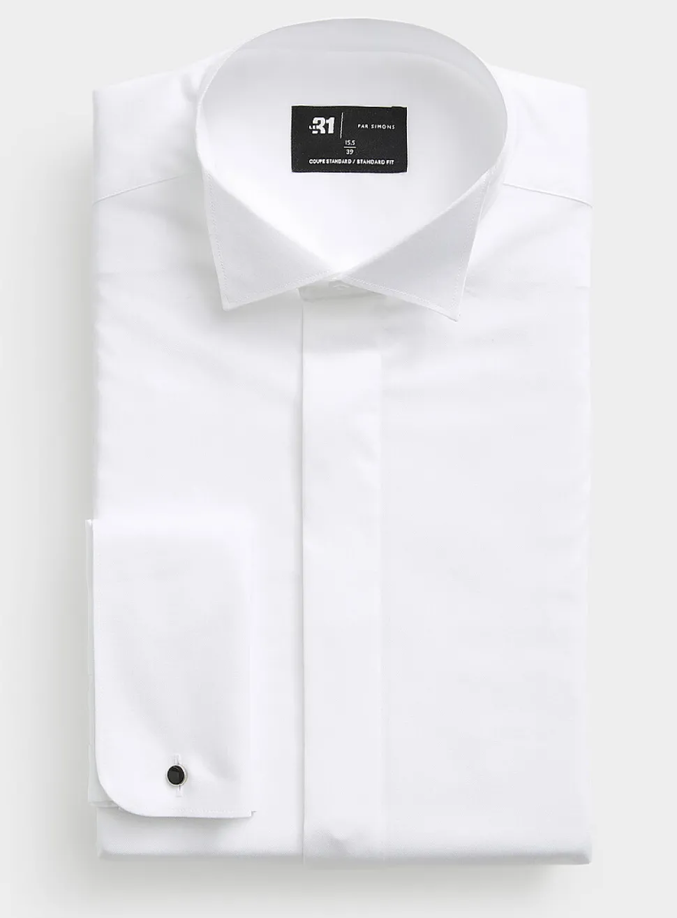 Wing collar tuxedo shirt