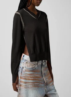 Wool faded-effect sweater