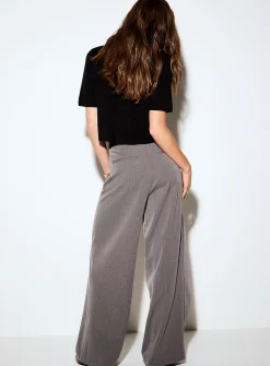 Wrap-style wide-leg pant