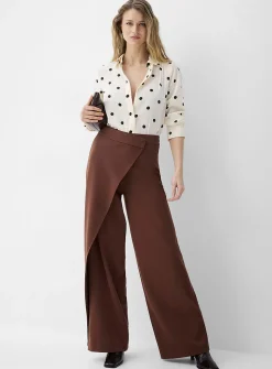 Wrap-style wide-leg pant