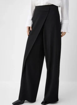 Wrap-style wide-leg pant
