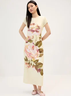 XL flowers laced back maxi dress