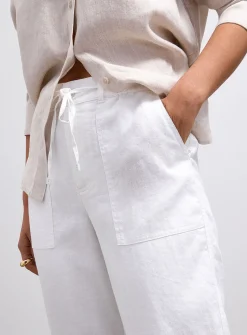XL pockets pure linen pant