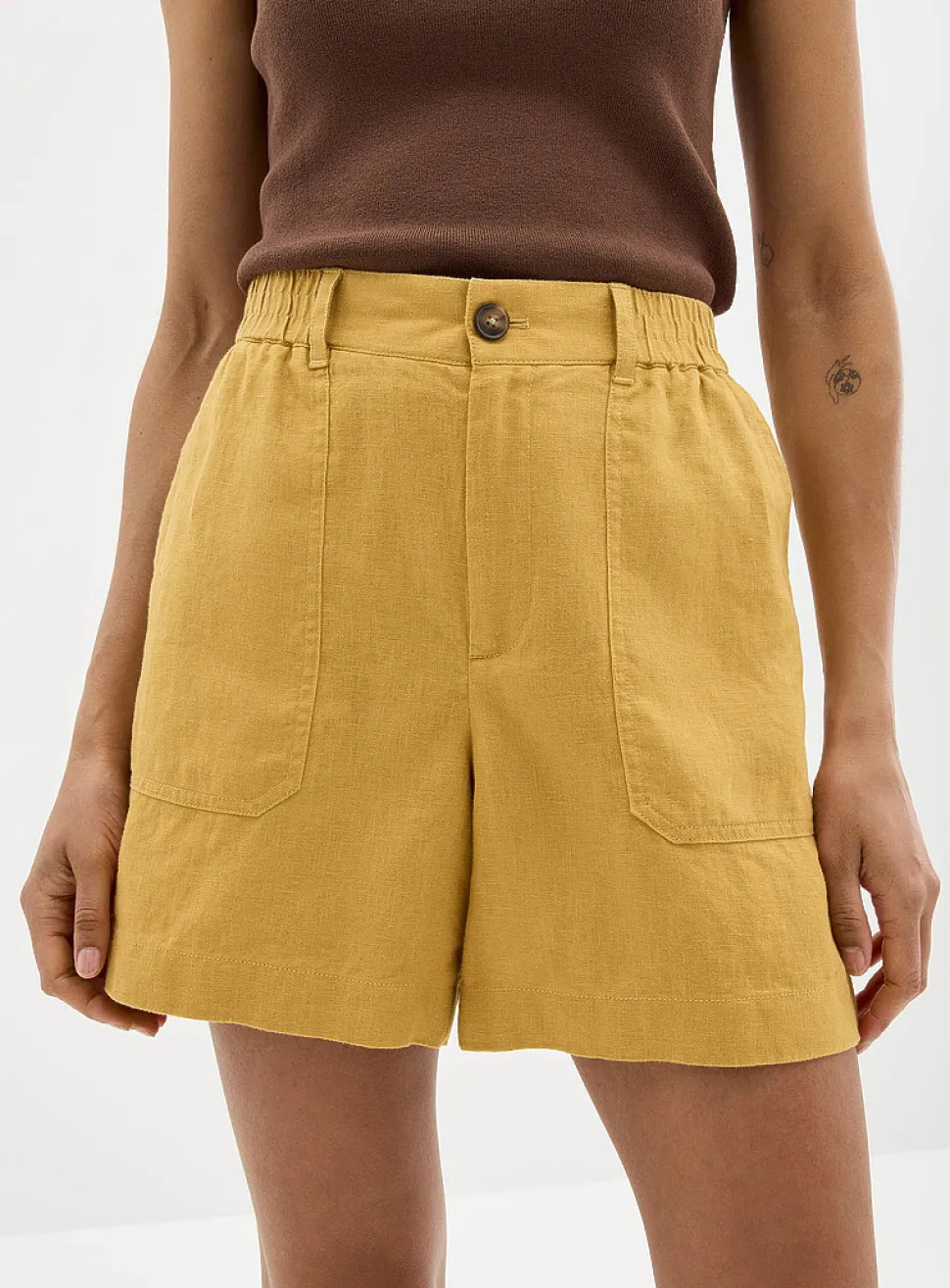 XL pockets pure linen short