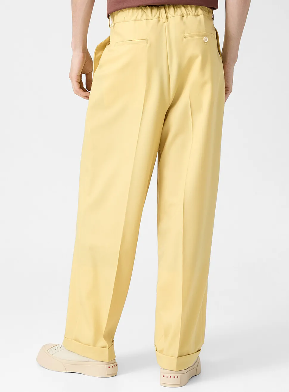 Yellow wide-cuffed pant
