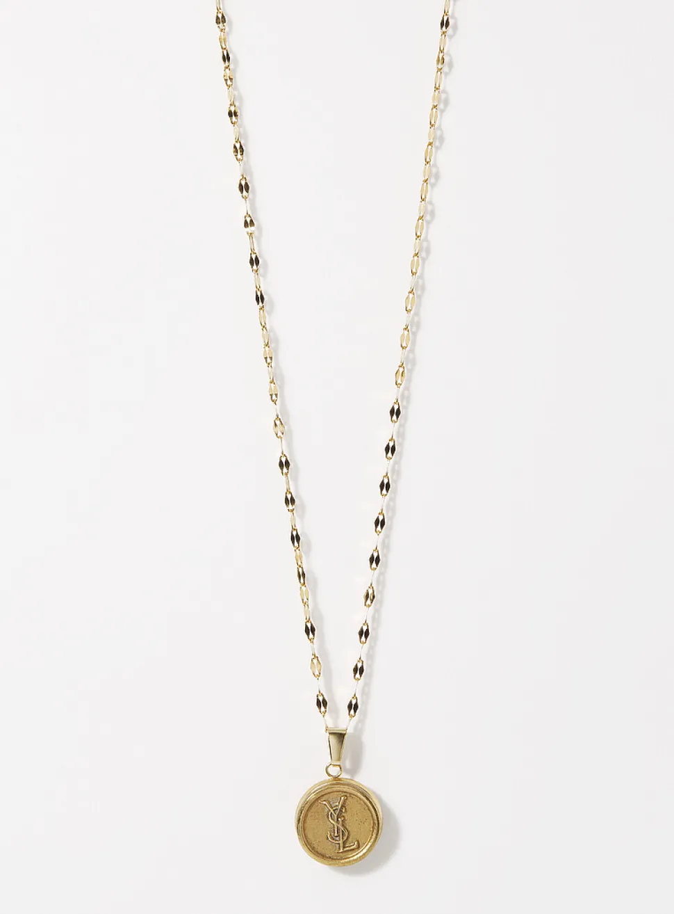 Yves Saint Laurent golden medallion upcycled chain