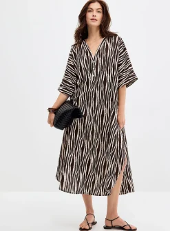 Zebra print voile loose dress