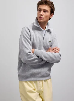 Zippered mock-neck sweatshirt