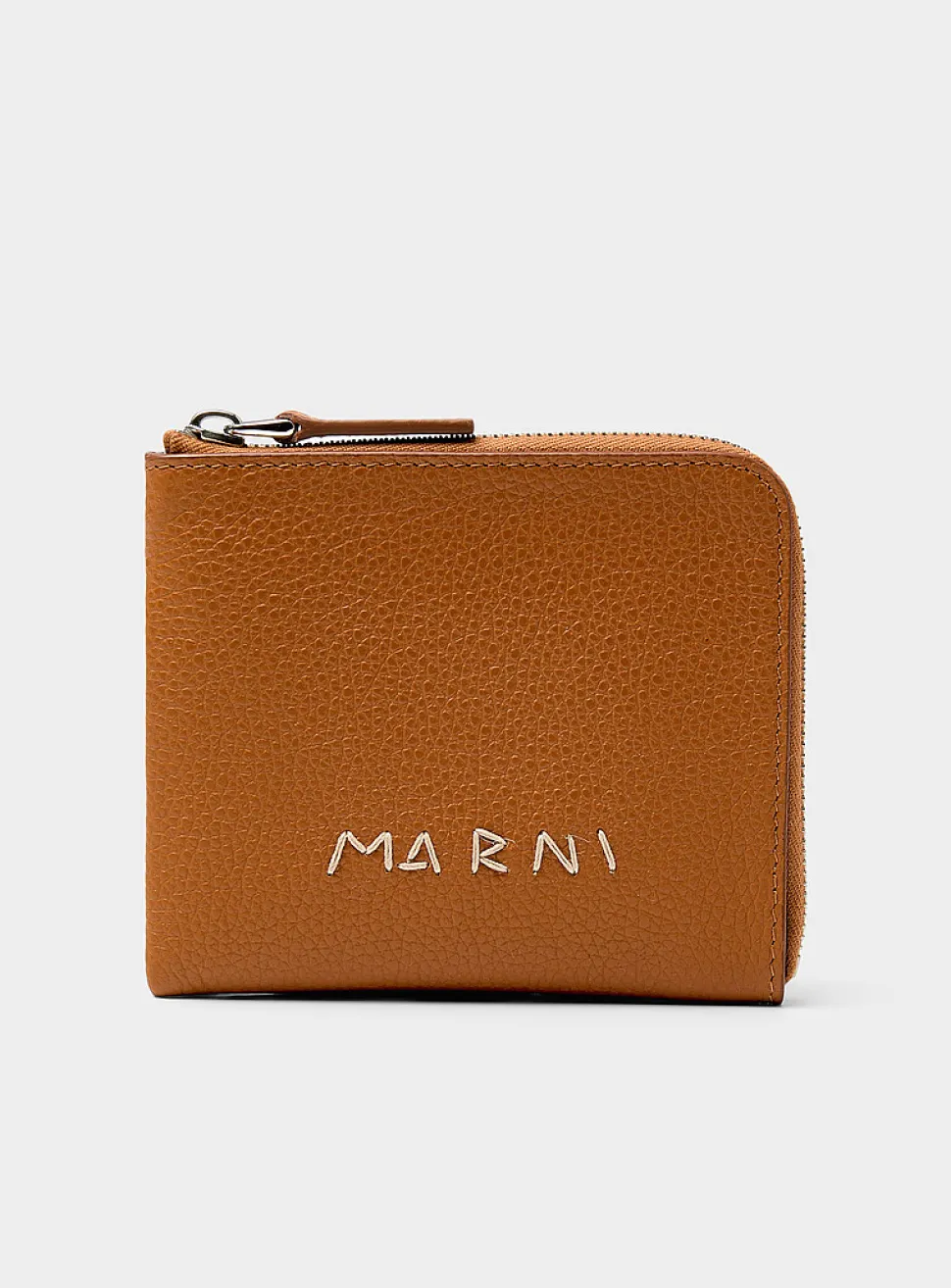 Zippered-closure leather wallet