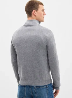 Zip-up mock-neck sweater