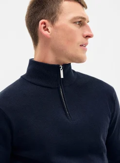 Zip-up mock-neck sweater