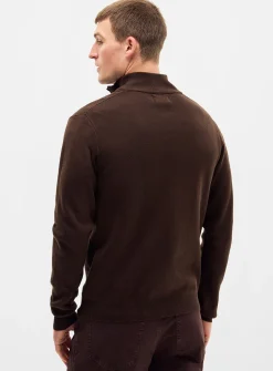 Zip-up mock-neck sweater